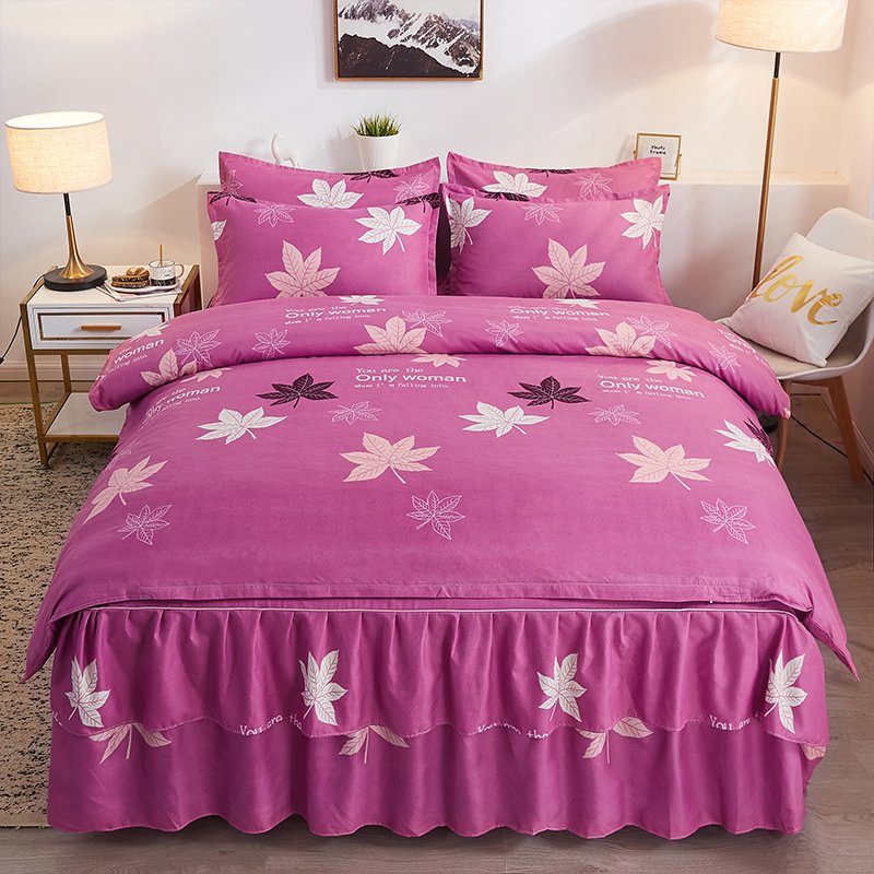 Wholesale Luxury Bed Skirt Bed Cover Set Skirt duvet cover sets & bed skirt 4pcs 100% cotton bedding set