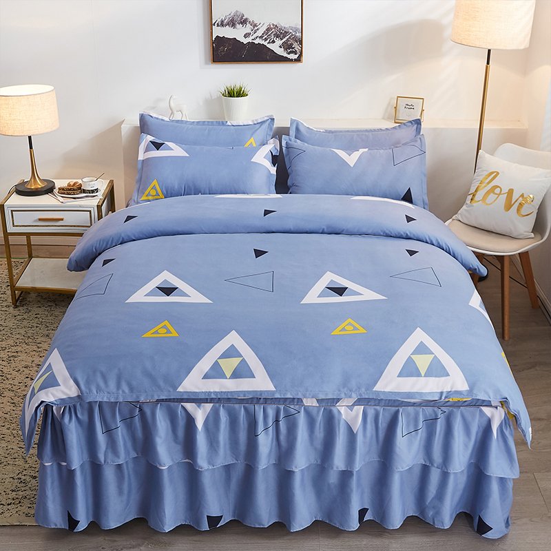 Wholesale Luxury Bed Skirt Bed Cover Set Skirt duvet cover sets & bed skirt 4pcs 100% cotton bedding set