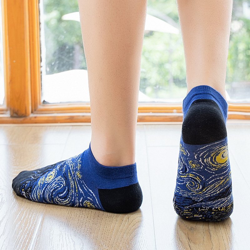 High quality women funny print ankle cotton short colored socks