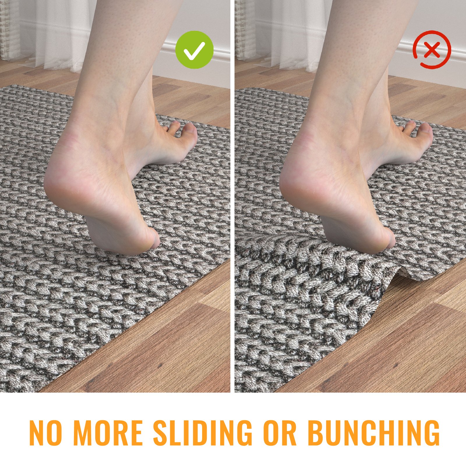 Silicone Area Rug Pad Gripper, Under Carpet Rug Mats for Hardwood Surface Floors, Keep Rugs in Place-5x7 Ft