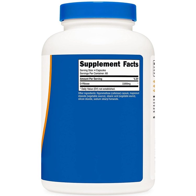 Vegetarian Friendly Non-GMO Gluten Free 240 Capsules D-Ribose 700mg