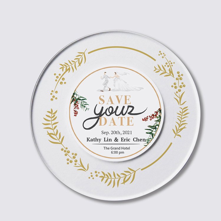 LED Acrylic Wedding Invitation Card Sparkling Save Your Date
