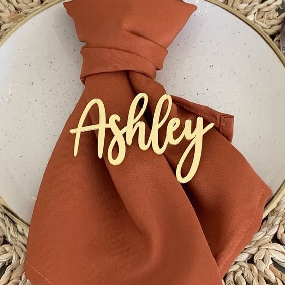 Personalized Gold Silver Acrylic Alphabet Letters Tag Label For Wedding Name Place Card Settings Guest