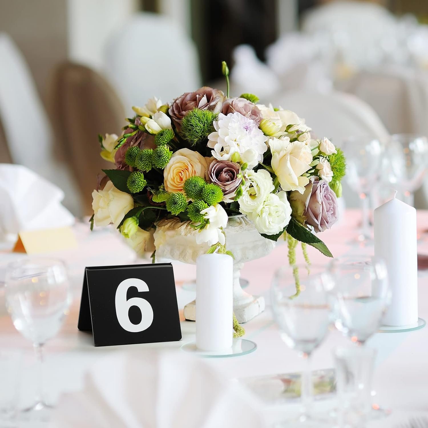1-25 Wedding Table Numbers Double Side Table Tent Cards Acrylic Table Number Sign Holder for Restaurant Banquets Reception