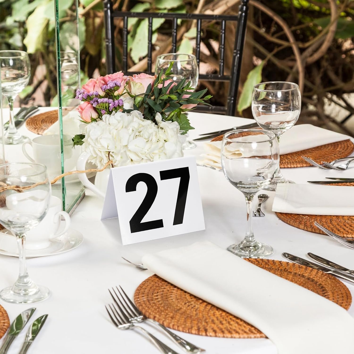 1-25 Wedding Table Numbers Double Side Table Tent Cards Acrylic Table Number Sign Holder for Restaurant Banquets Reception