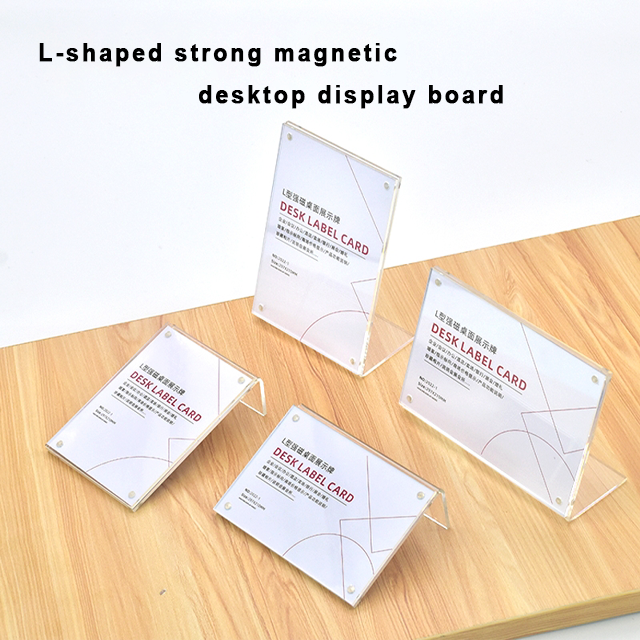 Acrylic A4 Table Stand Display Customized L-Shape Transparent Menu Display Holder Plastic Products For Sales