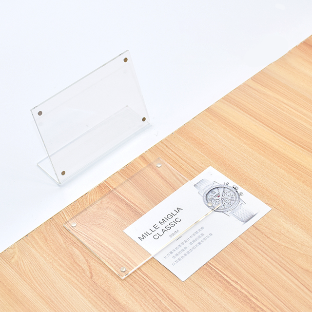 Acrylic A4 Table Stand Display Customized L-Shape Transparent Menu Display Holder Plastic Products For Sales