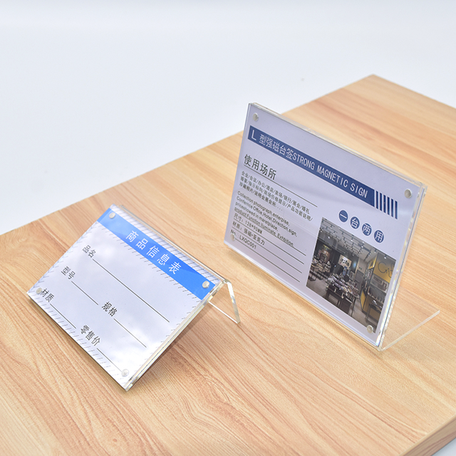Acrylic A4 Table Stand Display Customized L-Shape Transparent Menu Display Holder Plastic Products For Sales