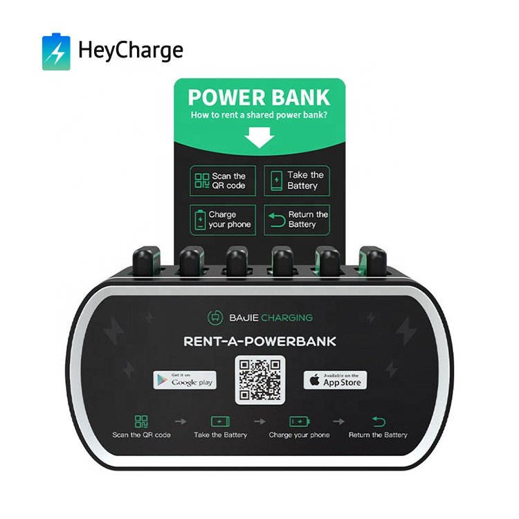 Qr Code Scan Credit Cards Payment Public Mobile Phone Charging Powerbank Station Power Bank Sharing Rental