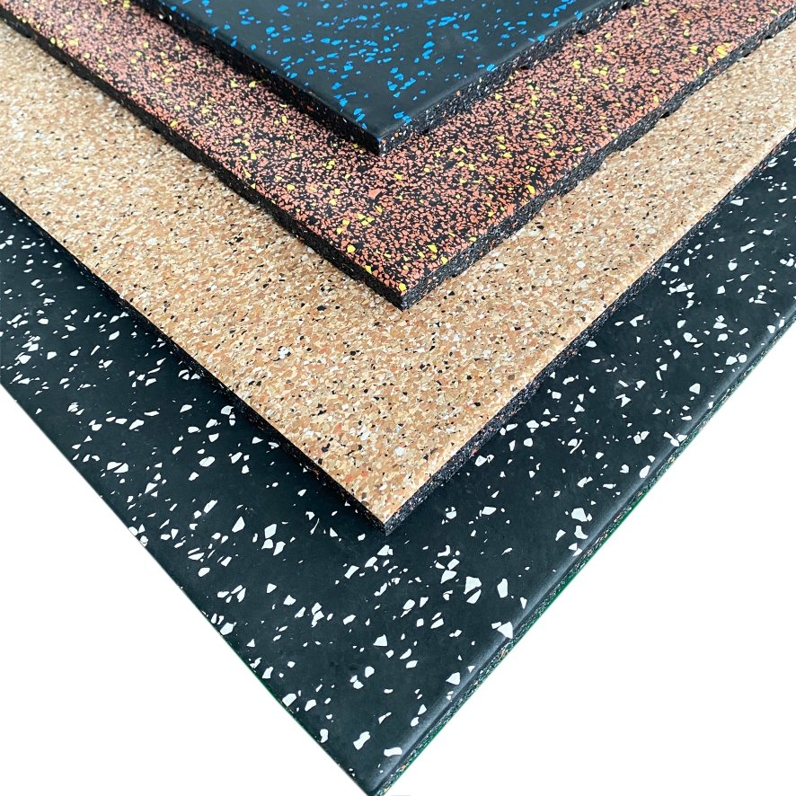 Vibration damping and sound insulation Black and blue rubber floor mats