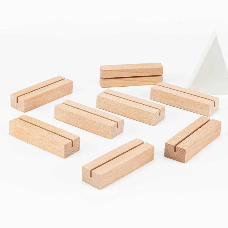 beech white natural Wood Place Card Wood Sign Table Number Holder Stands Name Card Holder for Wedding Party Events Decoration