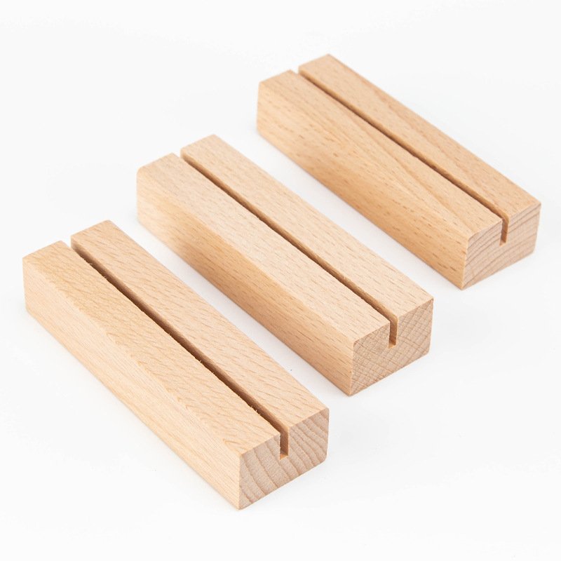 beech white natural Wood Place Card Wood Sign Table Number Holder Stands Name Card Holder for Wedding Party Events Decoration