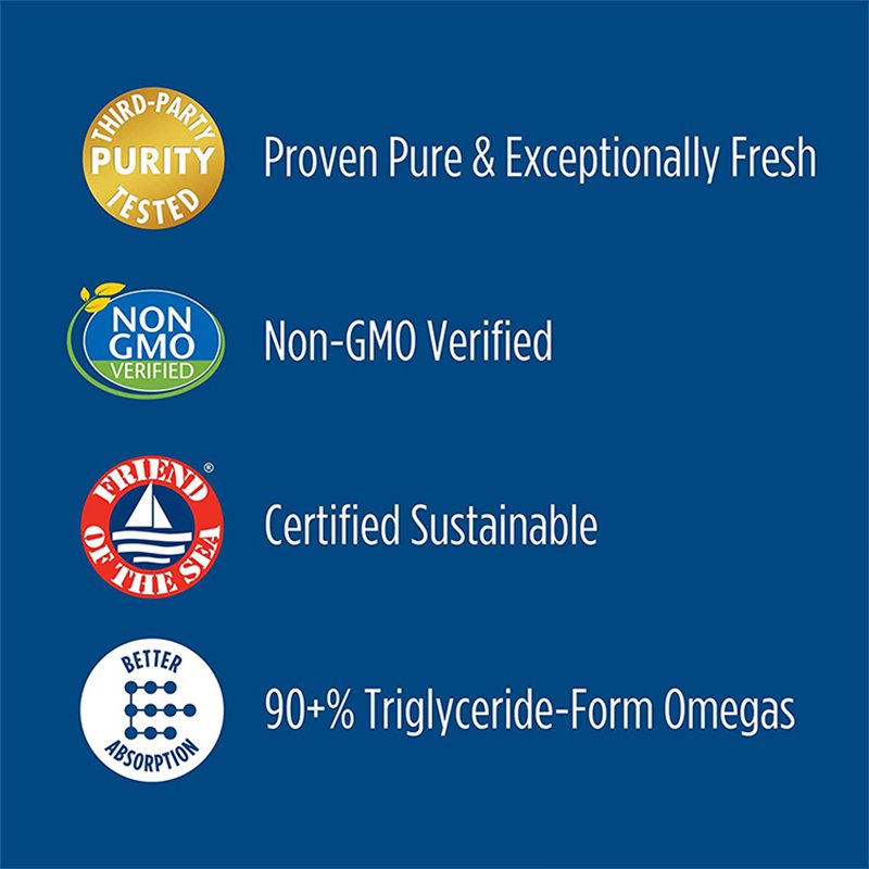 Omega-3 Fish Oil Softgel Gluten-Free High EPA DHA for Heart Brain Joints Support