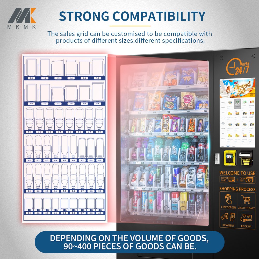Factory Wholesale Price OEM Customized Combo Automatic Hd Touch Screen Snack Food And Drink Vending Machine