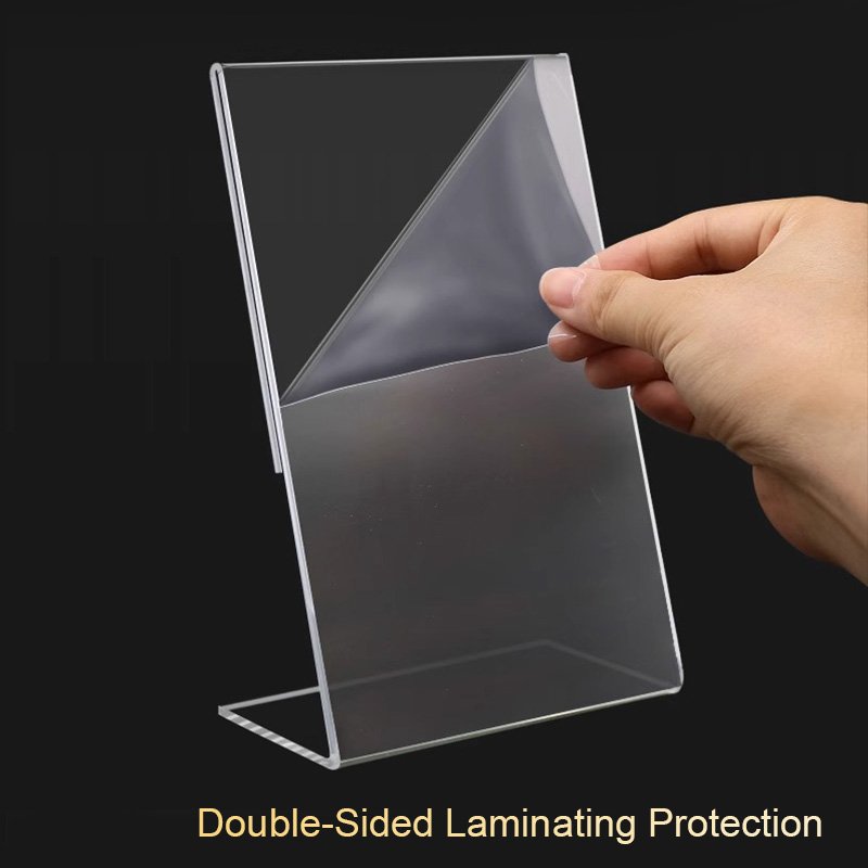 Factory Acrylic A4 Table Stand Display Customized L-Shape Transparent A5 A6 Menu Display Holder Plastic Products For Sales