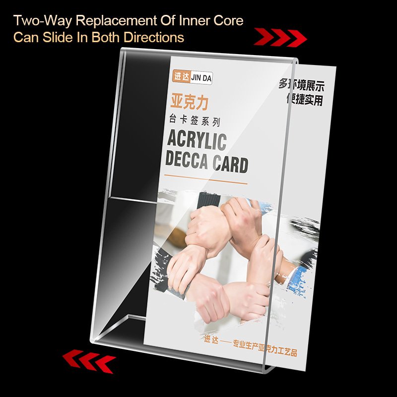 Factory Acrylic A4 Table Stand Display Customized L-Shape Transparent A5 A6 Menu Display Holder Plastic Products For Sales