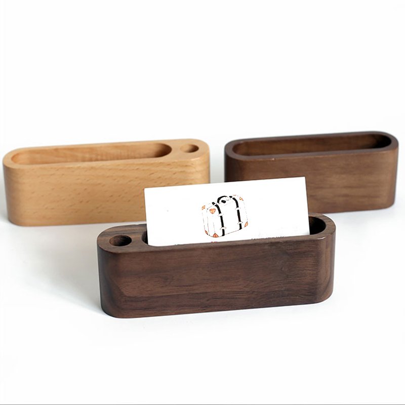 Wooden Business Card Holders Note Holder Display Device Card Stand Holder Office Supplies Stationery Accessories Organizer