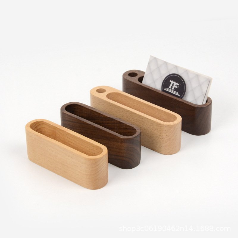 Wooden Business Card Holders Note Holder Display Device Card Stand Holder Office Supplies Stationery Accessories Organizer