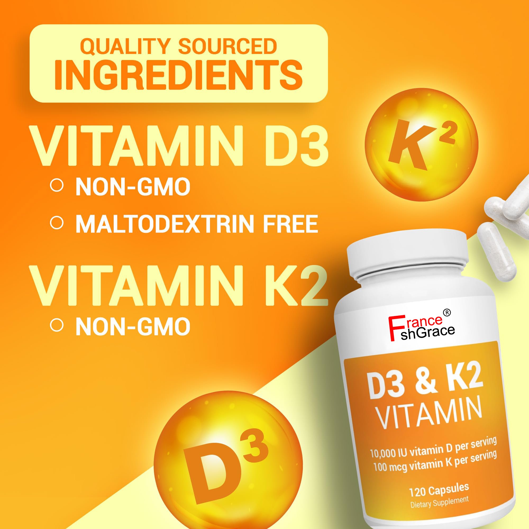 Customized Vitamin D3 K2 MCT Powder Purified Bile Salts Zinc Magnesium Ultimate Absorption K2 D3 Vitamin Supplement 120 Capsules