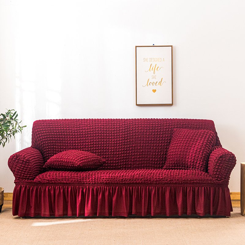 Manufacturer Universal Soft Elastic Stretch 3D Bubble Lattice Spandex Jacquard Sofa Slipcovers for living room