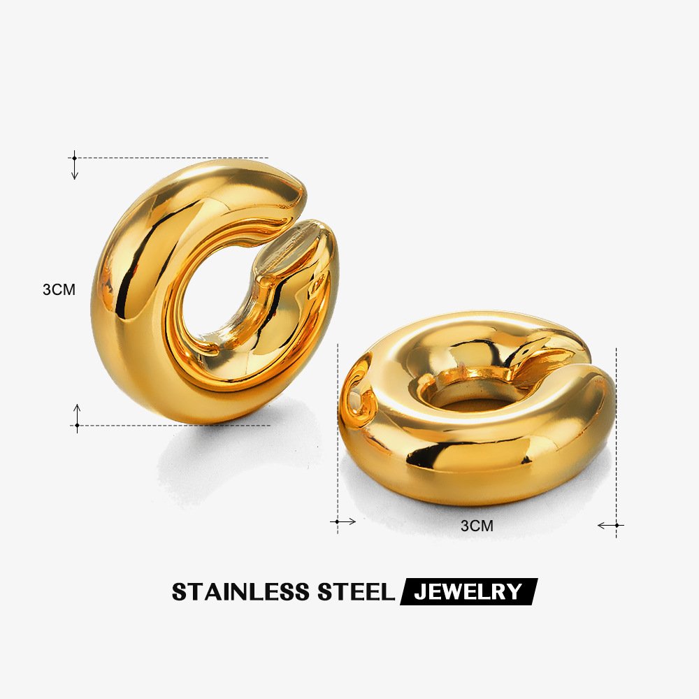 Vintage Stainless Steel Cuff Earring 14k Placed Ear Cuff Earrings 18k Gold Ear Cuff For Girls
