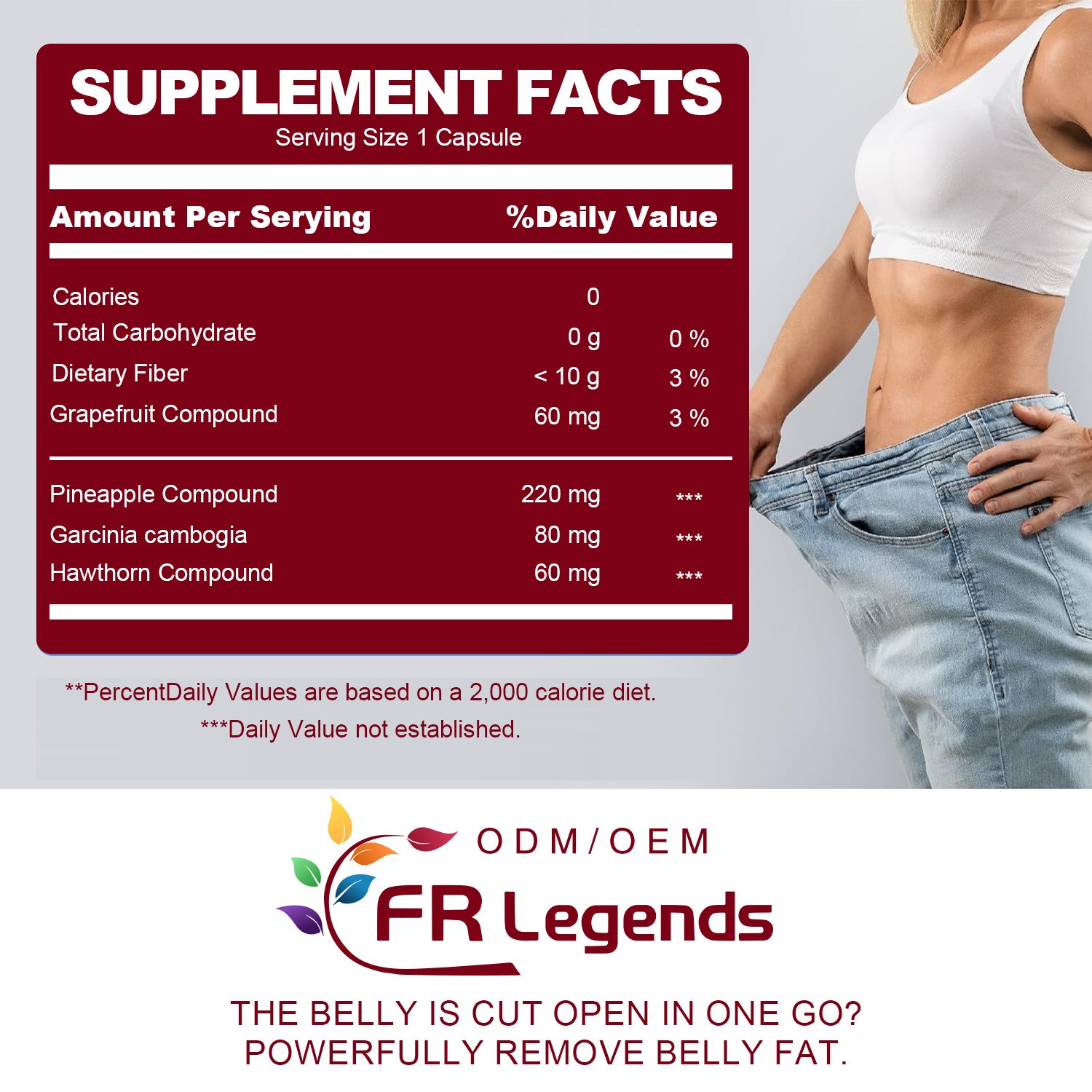 OEM Private Label Support Weight Management Dietary Supplement Flat Tummy Pills Appetite Suppressant Body Slim Capsules