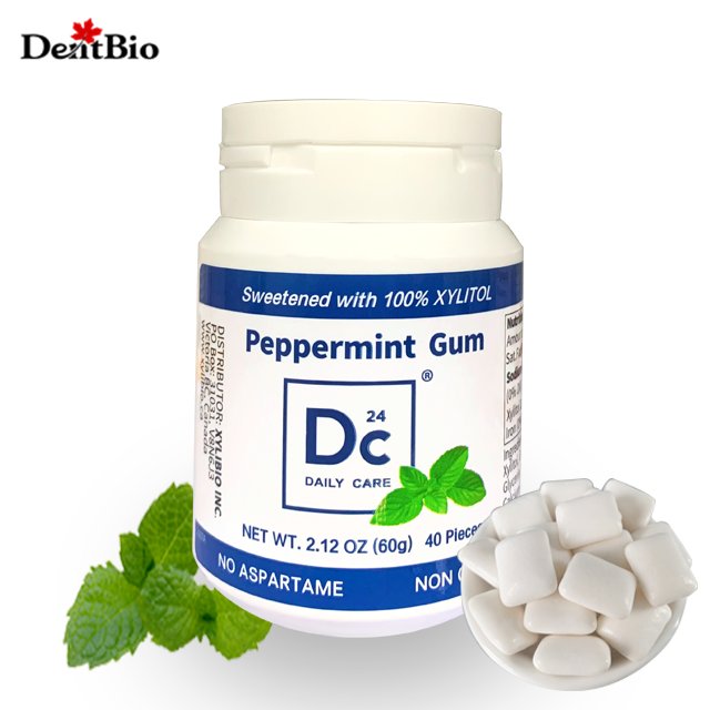 Sweetened 100% Xylitol Sugar Free Peppermint Vegan Chewing Gum Natural Pillow Oem Novel Design Factory Price Chewing Gum Bottle