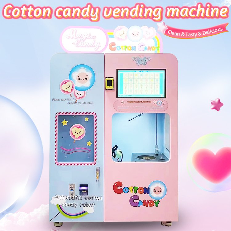cotton candy machine vending with 4 colors of sugar, 30 kinds of flowers