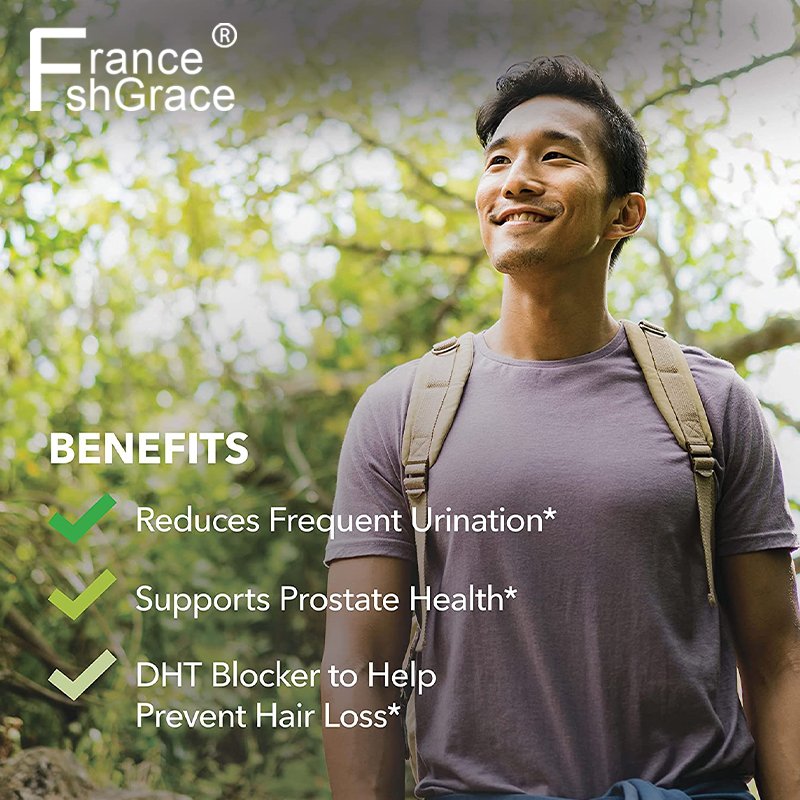 Saw Palmetto Prostate Supplements for Men Prostate promotion Hair Growth for Men to Reduce Balding Hair Thinning