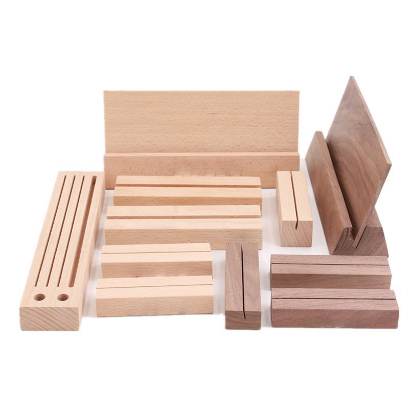 wholesale high quality walnut Custom Wood business Card Holder Wood Display Stand