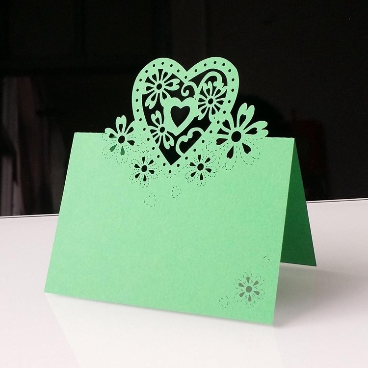 Hstyle Blank Place Cards Hollow Out Heart Shaped Seating Place Card Table Tent Card for Wedding Banquet Dinner Party DecorHS1785