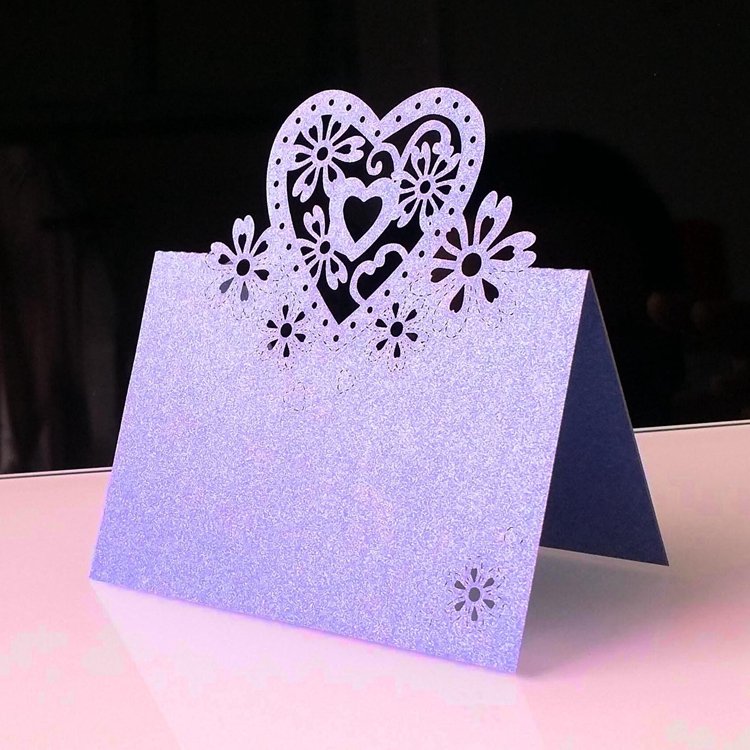 Hstyle Blank Place Cards Hollow Out Heart Shaped Seating Place Card Table Tent Card for Wedding Banquet Dinner Party DecorHS1785