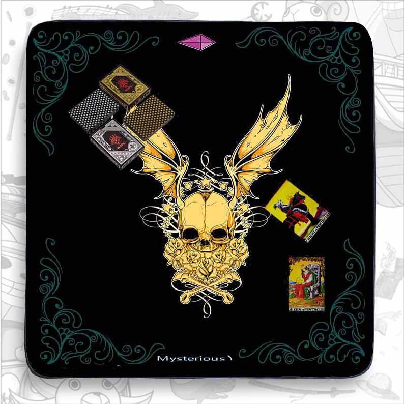 Customized ultra soft double-sided velvet printed art table Place mats tarot card game play mat one piece card cloth playmat