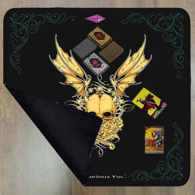 Customized ultra soft double-sided velvet printed art table Place mats tarot card game play mat one piece card cloth playmat