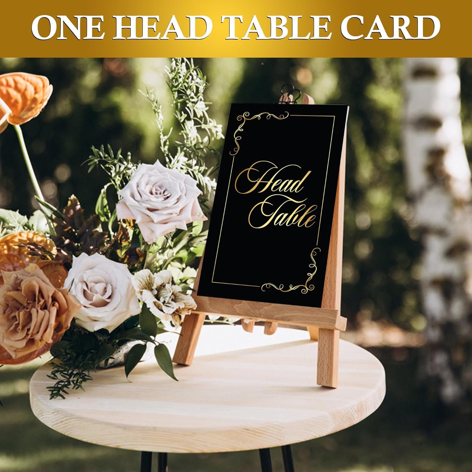 Gold Foil Table Numbers 1-30 and Head Table Card Wedding Place Seating Cards Black and Gold Table Numbers Cards
