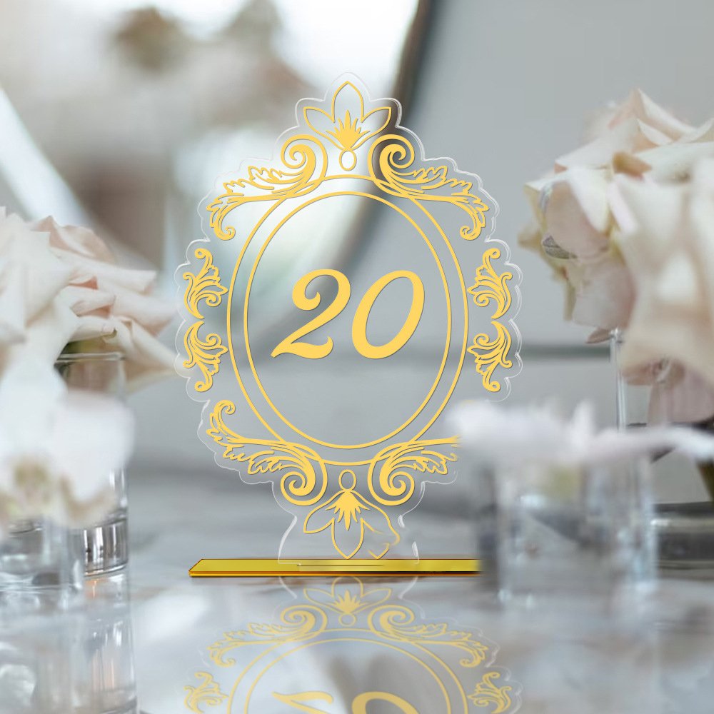 Gaojian Custom Printed Acrylic Table Numbers Wedding Table Number Place Cards With Holder Place Card