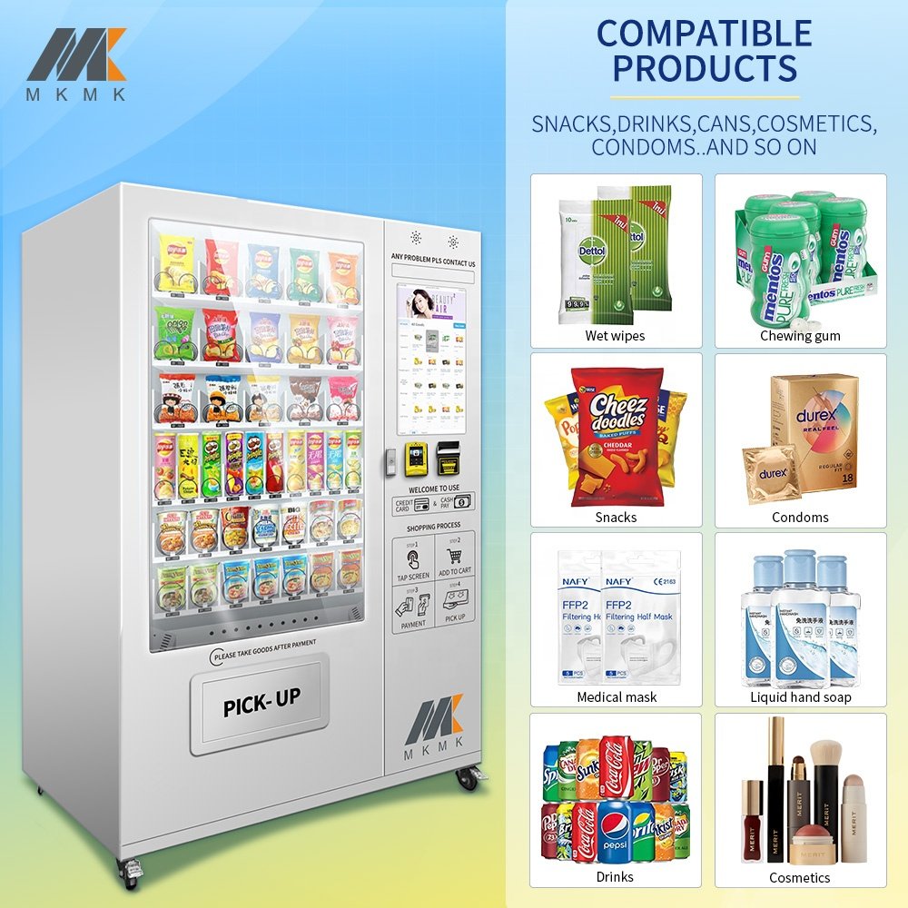 New Arrival Anti-Theft Touch Screen Wifi 24 Hours vending machine And Custom Vending Machine