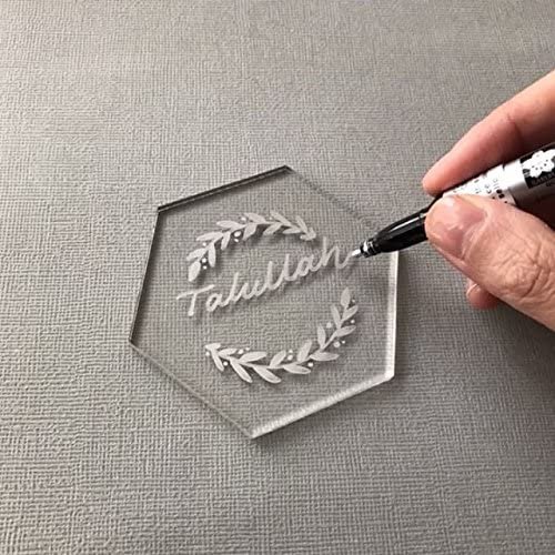Clear Acrylic Place Cards for Wedding | Blank Hexagon Table Seating Cards |4mm Acrylic Escort Plates, Name Cards