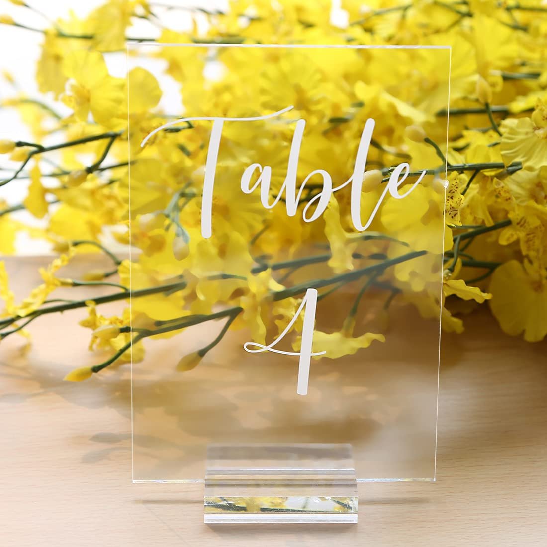 JOYEN New Clear Arch Table Numbers for Wedding Arched Acrylic Table Numbers holder Stands Wholesale