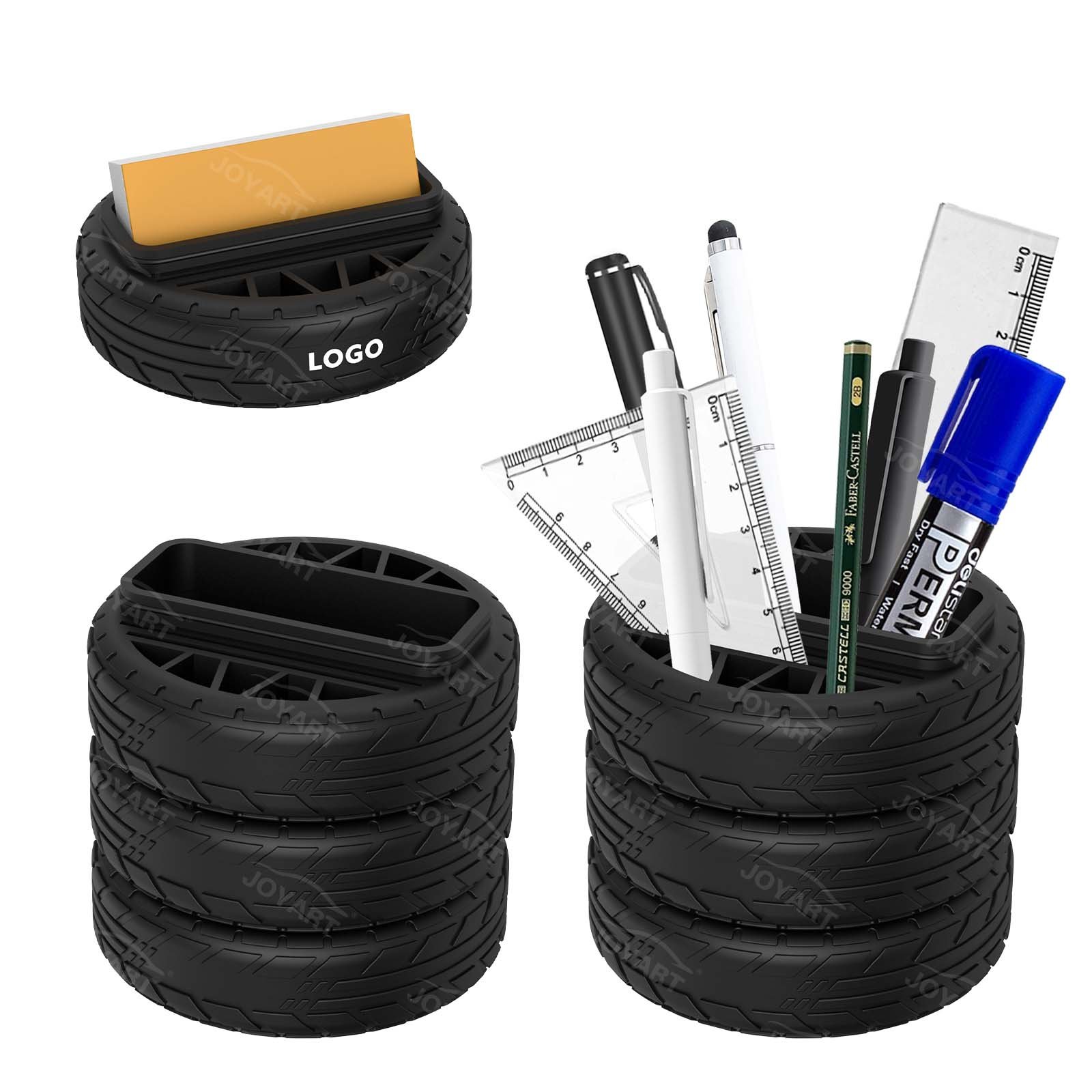 2024 latest giveaway car accessories Washable material Tyre Card Holder Soft Tire funny Pen Holder