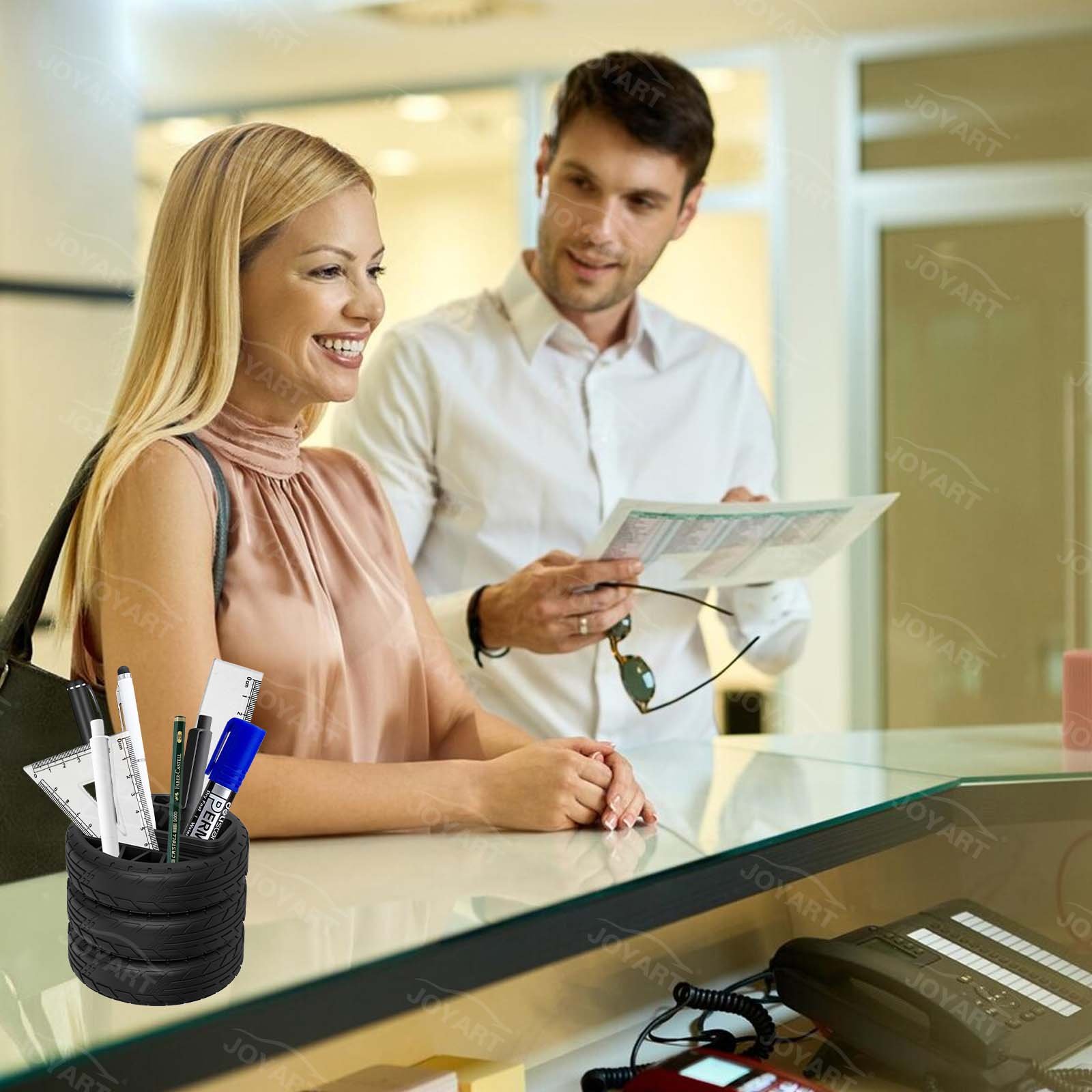 2024 latest giveaway car accessories Washable material Tyre Card Holder Soft Tire funny Pen Holder