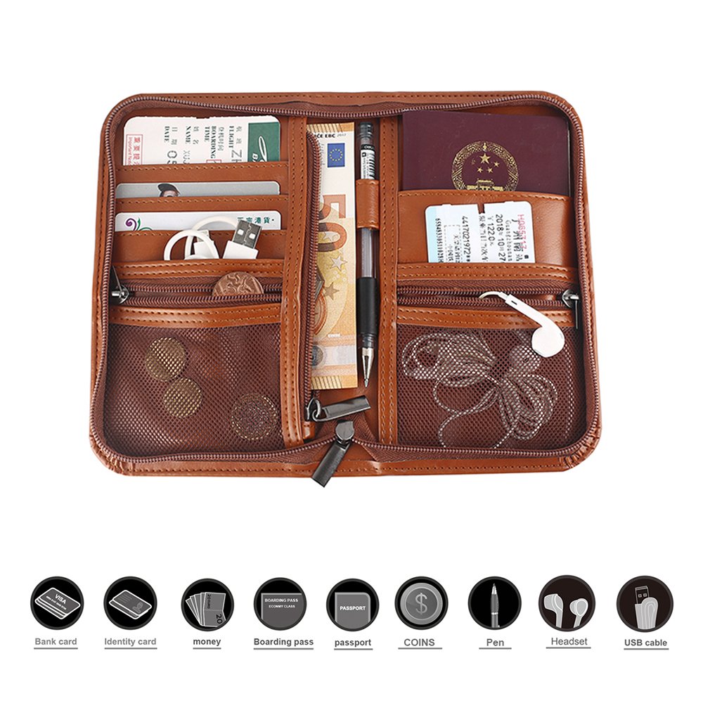 Passport and Vaccine Card Holder Combo Travel Document Bag Coin Wallet Passport Cover Traveling wallets Hi-End for men