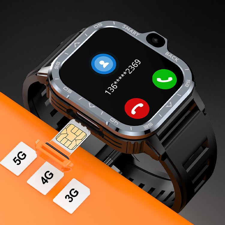 PGD WATCH Square 4G Android smartwatch 4+64GB Dual camera SIM card WiFi GPS men watch