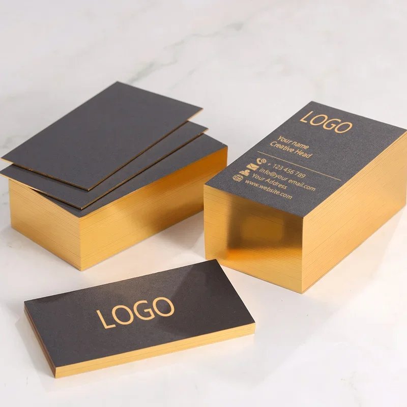 Custom Logo Luxury Business Card With Foil Stamping Busines Card Business Card Printing With Own Logo UV Special New Design Gold