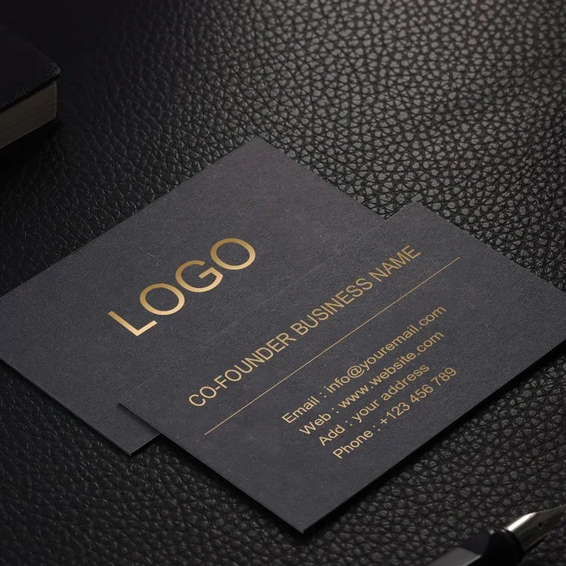 Custom Logo Luxury Business Card With Foil Stamping Busines Card Business Card Printing With Own Logo UV Special New Design Gold