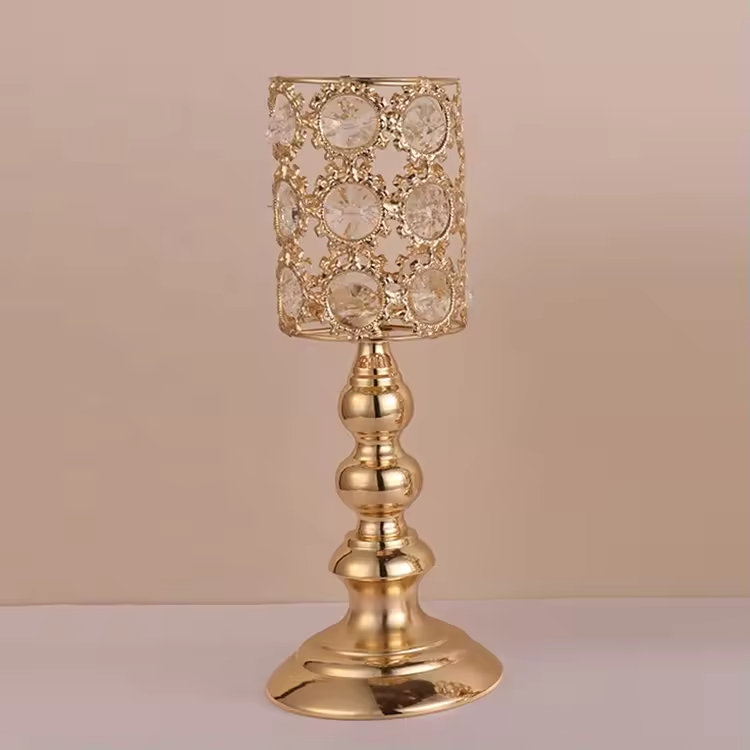 new design Crystal Candle Stand Candle Holder home party decor candlestick metal plated romantic Europe holders