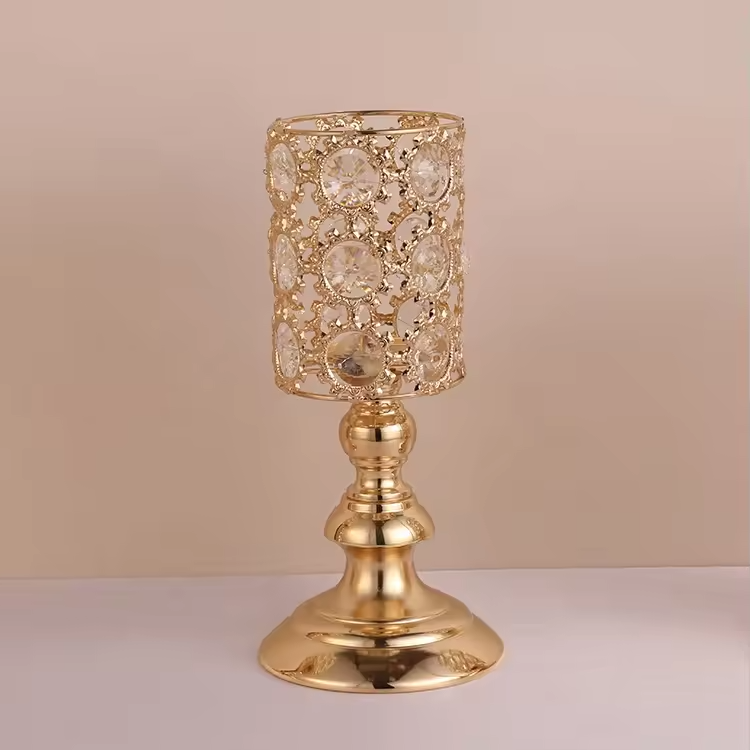 new design Crystal Candle Stand Candle Holder home party decor candlestick metal plated romantic Europe holders