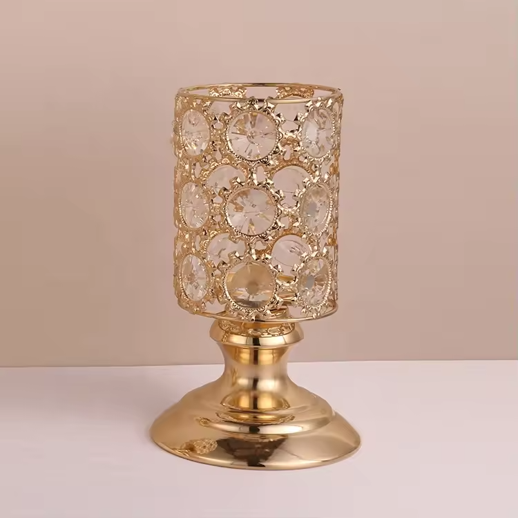 new design Crystal Candle Stand Candle Holder home party decor candlestick metal plated romantic Europe holders