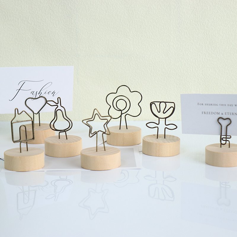 PUSELIFE Wedding Place Wooden Card Holders Table Number Holder Stands For Home Party Decorations