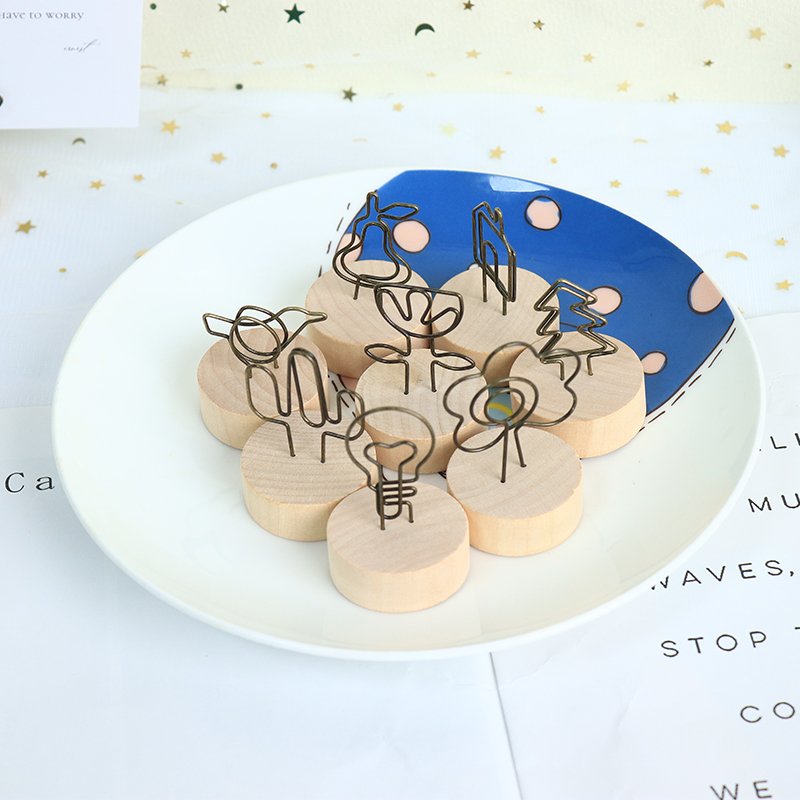 PUSELIFE Wedding Place Wooden Card Holders Table Number Holder Stands For Home Party Decorations